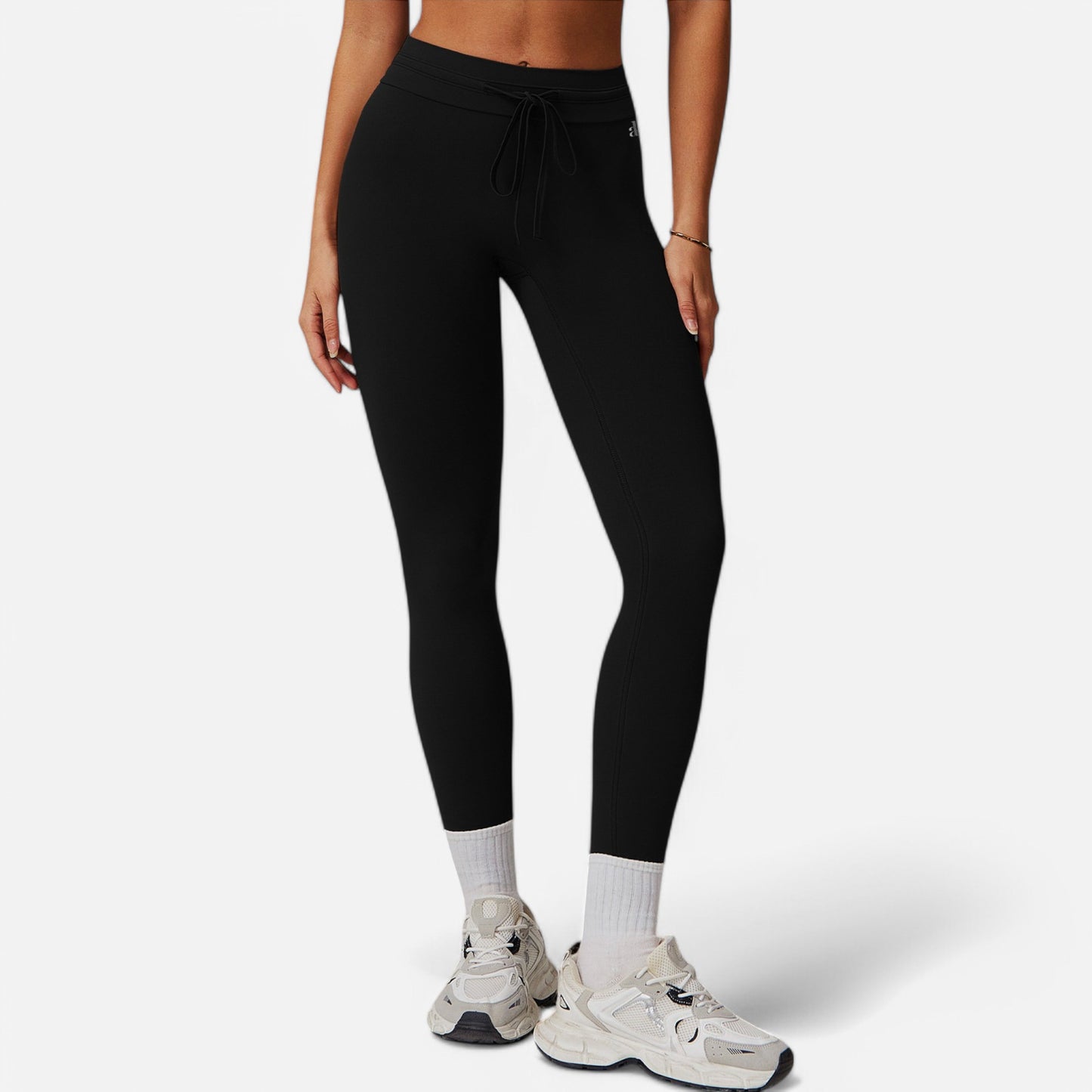 Anna-Kaci Women's High Waist Drawstring Leggings with Stretchy Fit