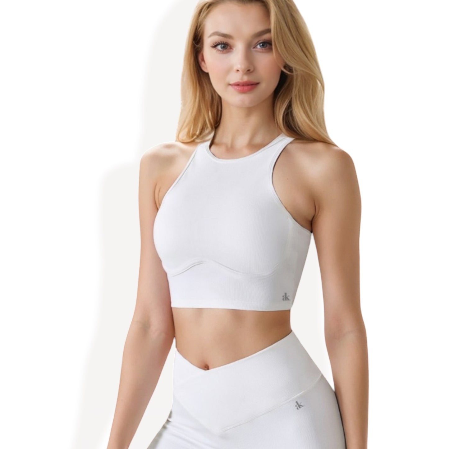 Anna-Kaci Women's Ribbed Racerback Athletic Fit Sports Bra