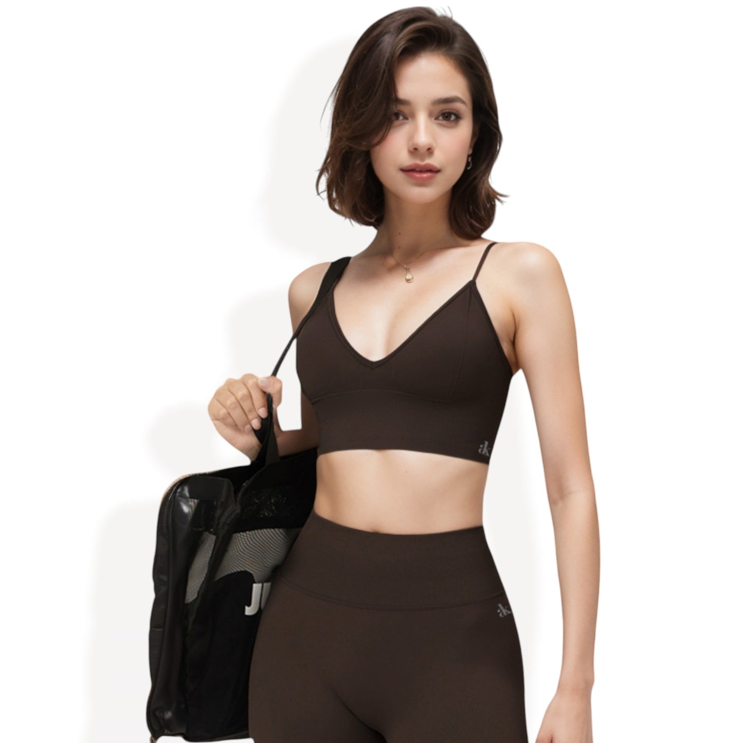 Anna-Kaci Women's V-Neck Longline Sports Bra with Adjustable Spaghetti Straps