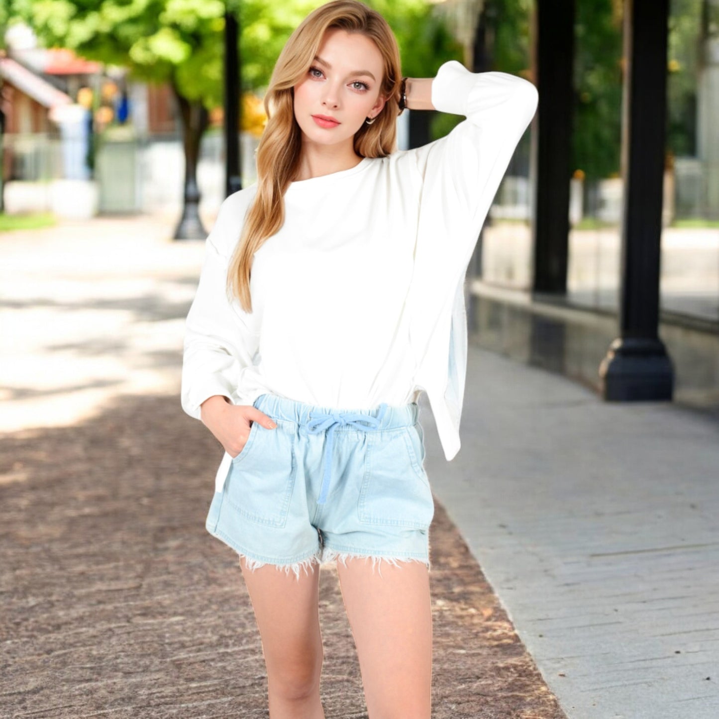 Anna-Kaci Women's Oversized Long Sleeve Pullover Sweatshirt with Drop Shoulders and Side Slits