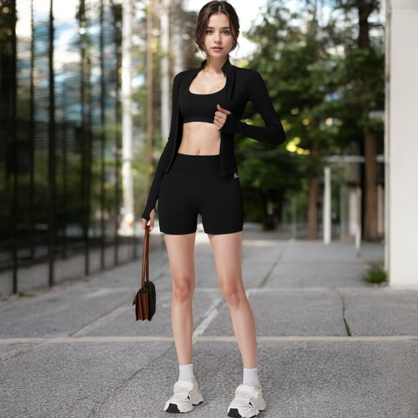 Anna-Kaci Women's Long Sleeve Zip-Up Activewear Jacket