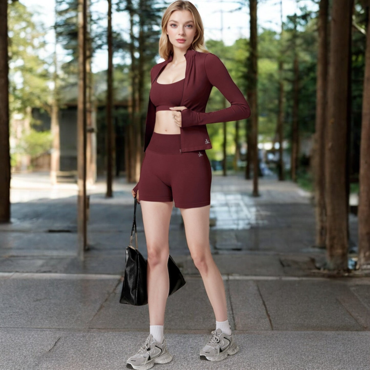 Anna-Kaci Women's Long Sleeve Zip-Up Activewear Jacket