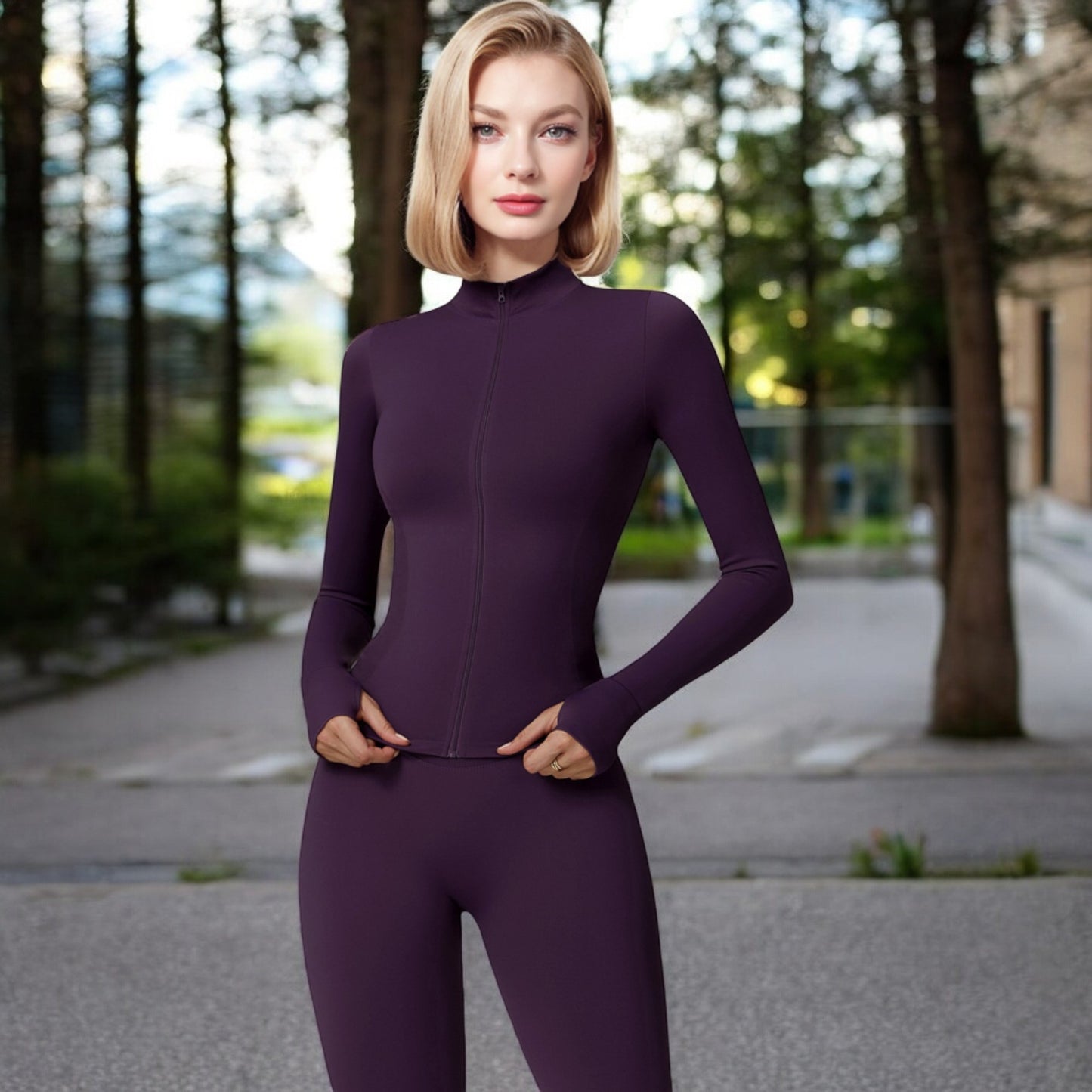 Anna-Kaci Women's Long Sleeve Zip-Up Activewear Jacket