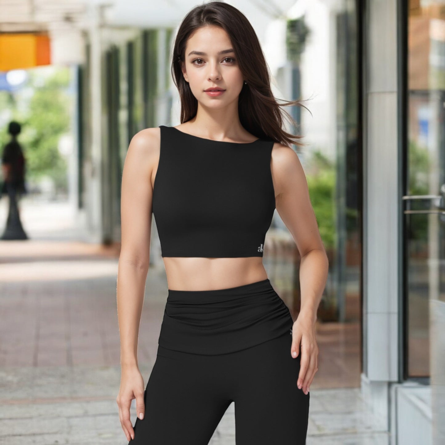 Anna-Kaci Women's Sleeveless Crop Top with High Neckline