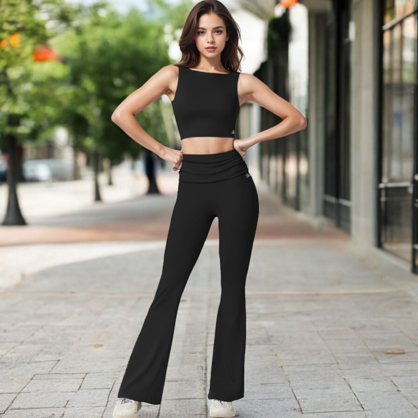 Anna-Kaci Women's Sleeveless Crop Top with High Neckline