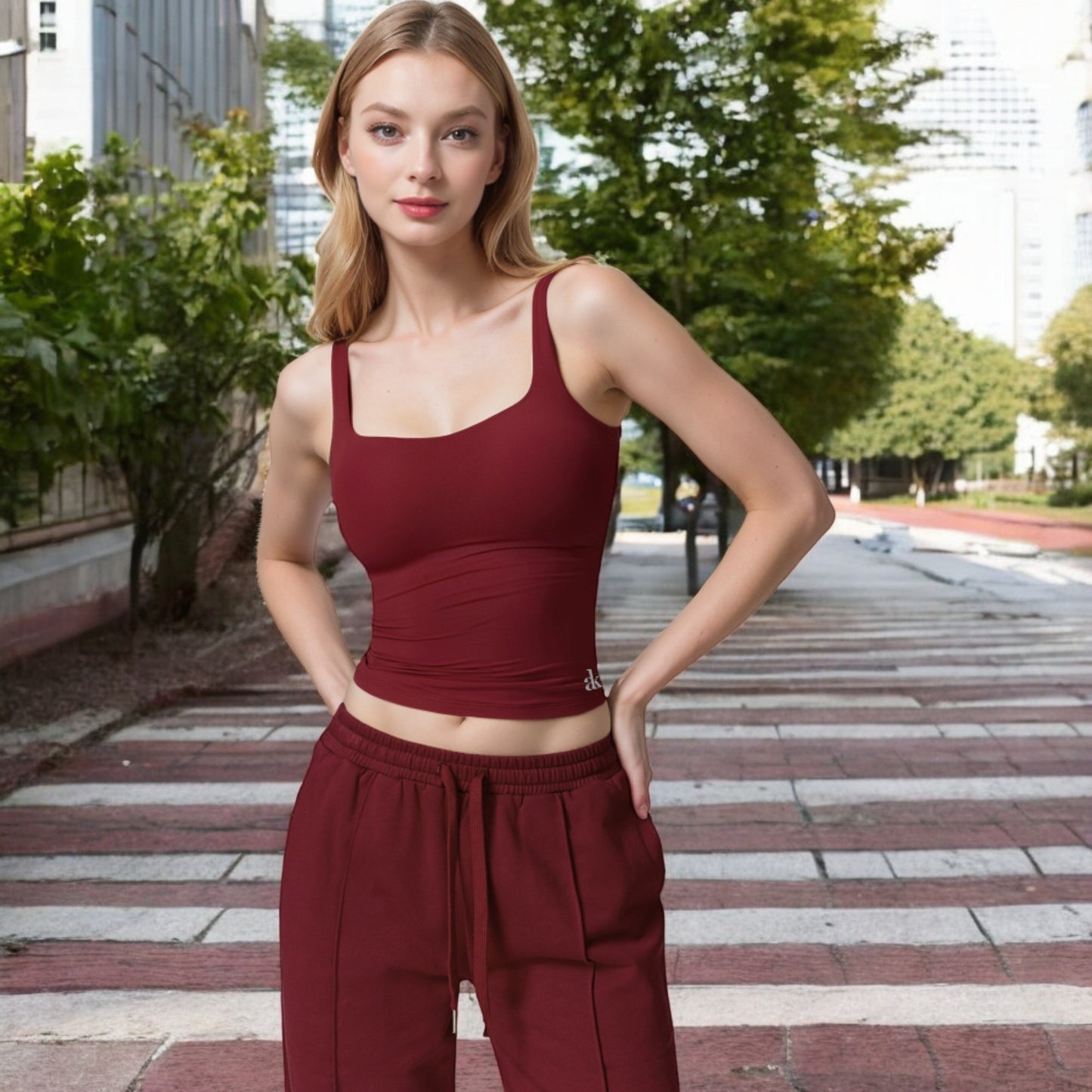 Anna-Kaci Women's Square Neck Sleeveless Tank Top with Stretch Fit