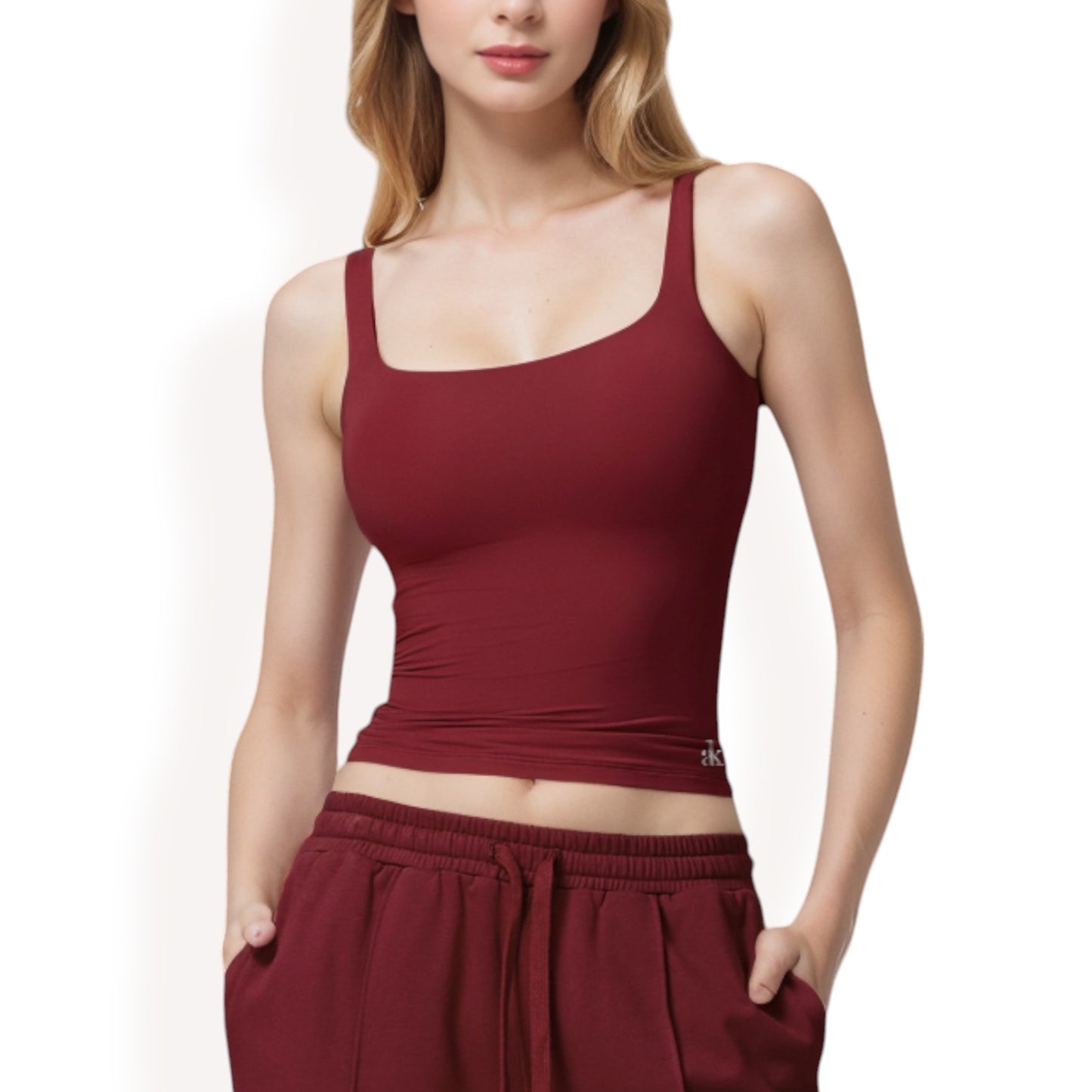 Anna-Kaci Women's Square Neck Sleeveless Tank Top with Stretch Fit