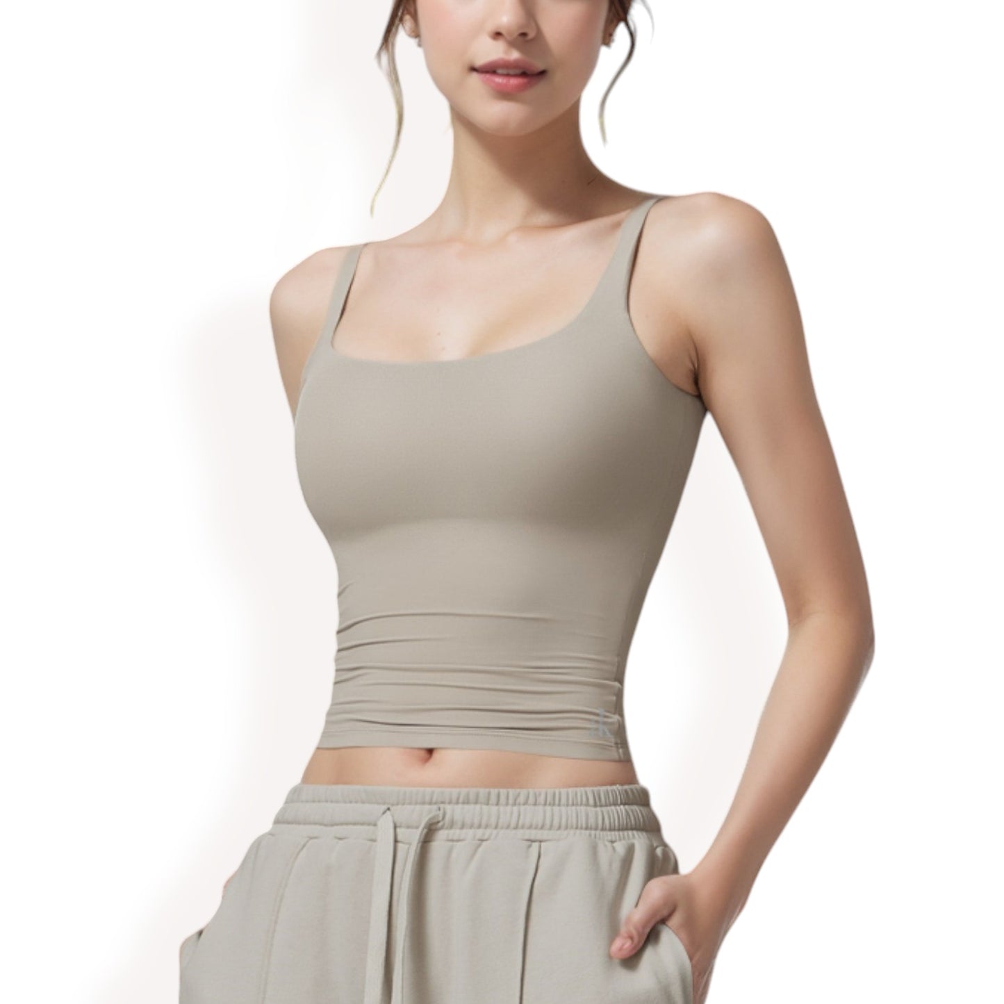 Anna-Kaci Women's Square Neck Sleeveless Tank Top with Stretch Fit