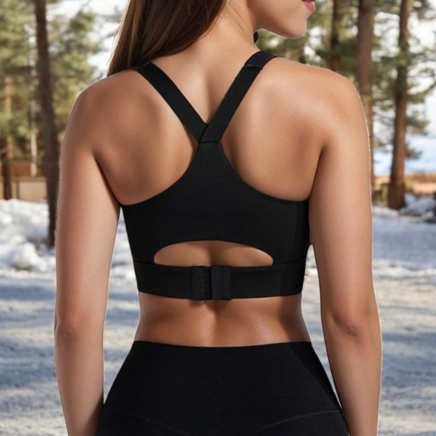 Anna-Kaci Women's Racerback Sports Bra with Supportive Stretch Fabric