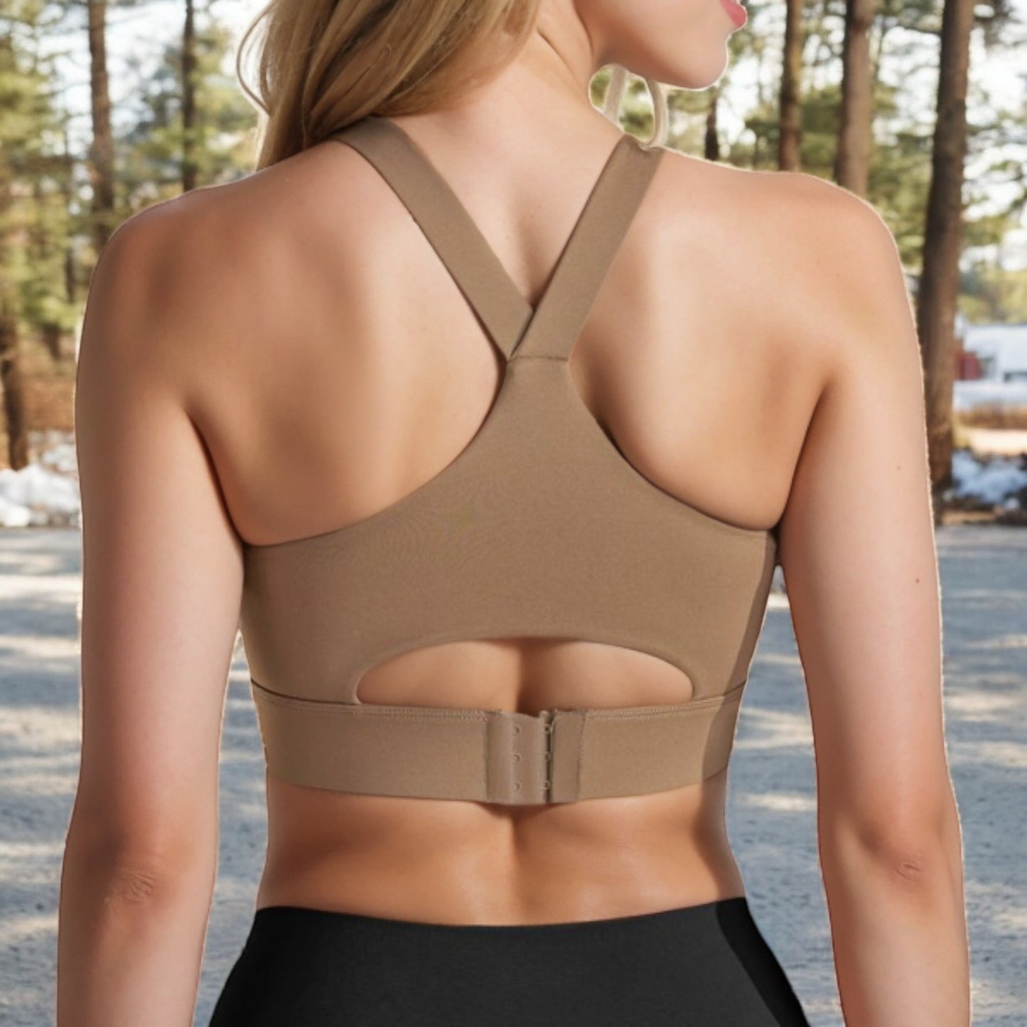 Anna-Kaci Women's Racerback Sports Bra with Supportive Stretch Fabric