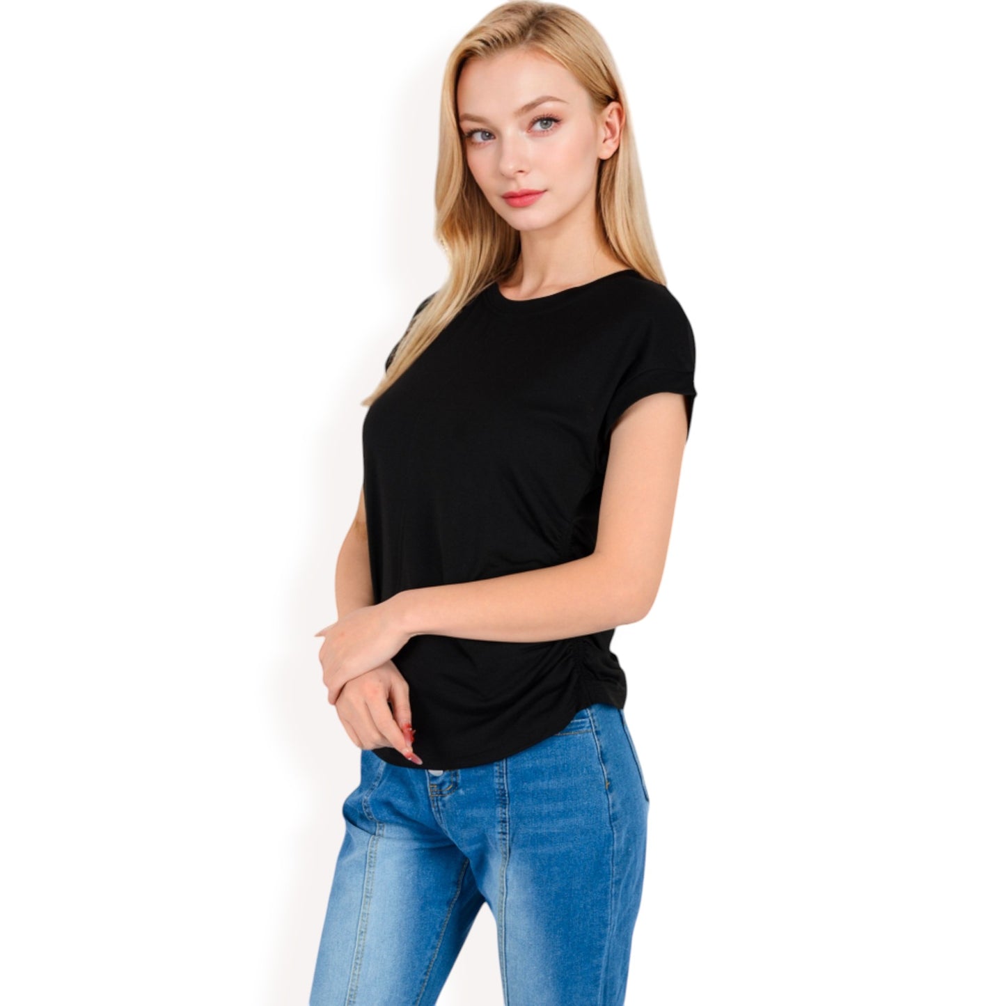 Anna-Kaci Women's Short Sleeve Crew Neck Relaxed Fit Casual Tee