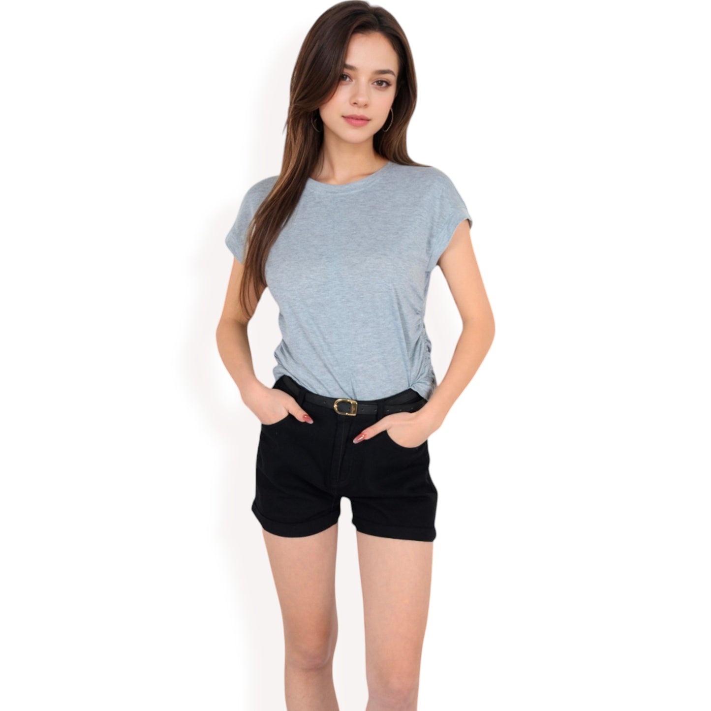 Anna-Kaci Women's Short Sleeve Crew Neck Relaxed Fit Casual Tee
