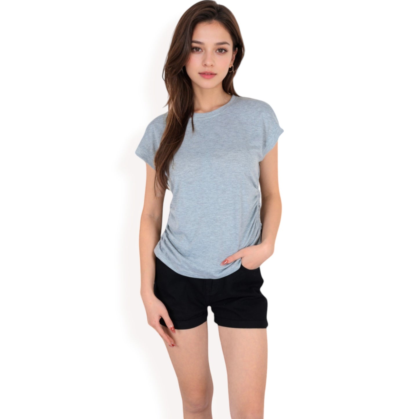 Anna-Kaci Women's Short Sleeve Crew Neck Relaxed Fit Casual Tee