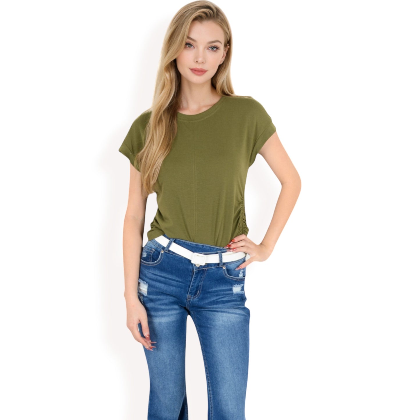 Anna-Kaci Women's Short Sleeve Crew Neck Relaxed Fit Casual Tee