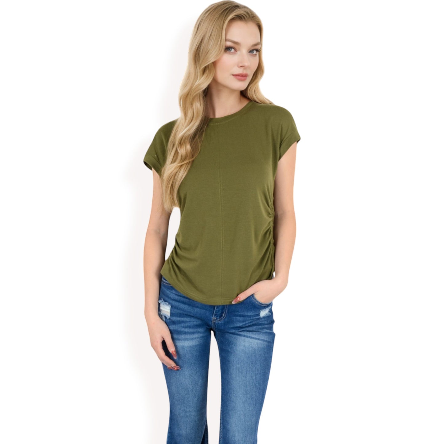 Anna-Kaci Women's Short Sleeve Crew Neck Relaxed Fit Casual Tee