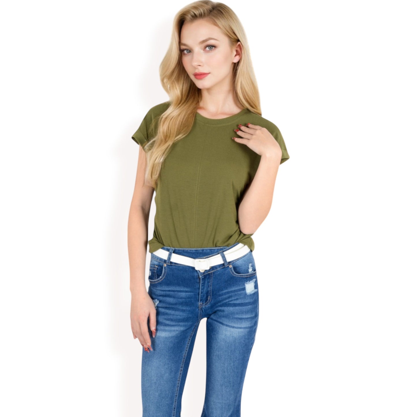 Anna-Kaci Women's Short Sleeve Crew Neck Relaxed Fit Casual Tee