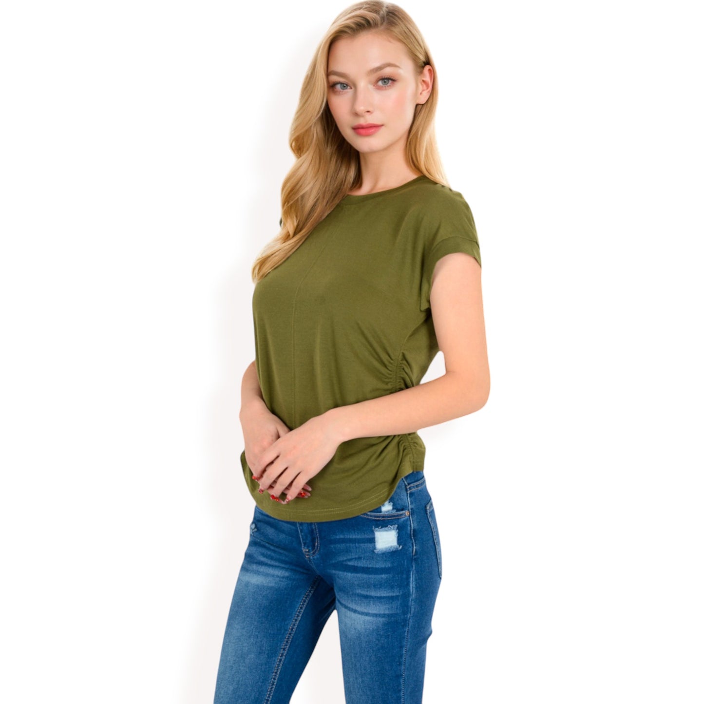 Anna-Kaci Women's Short Sleeve Crew Neck Relaxed Fit Casual Tee