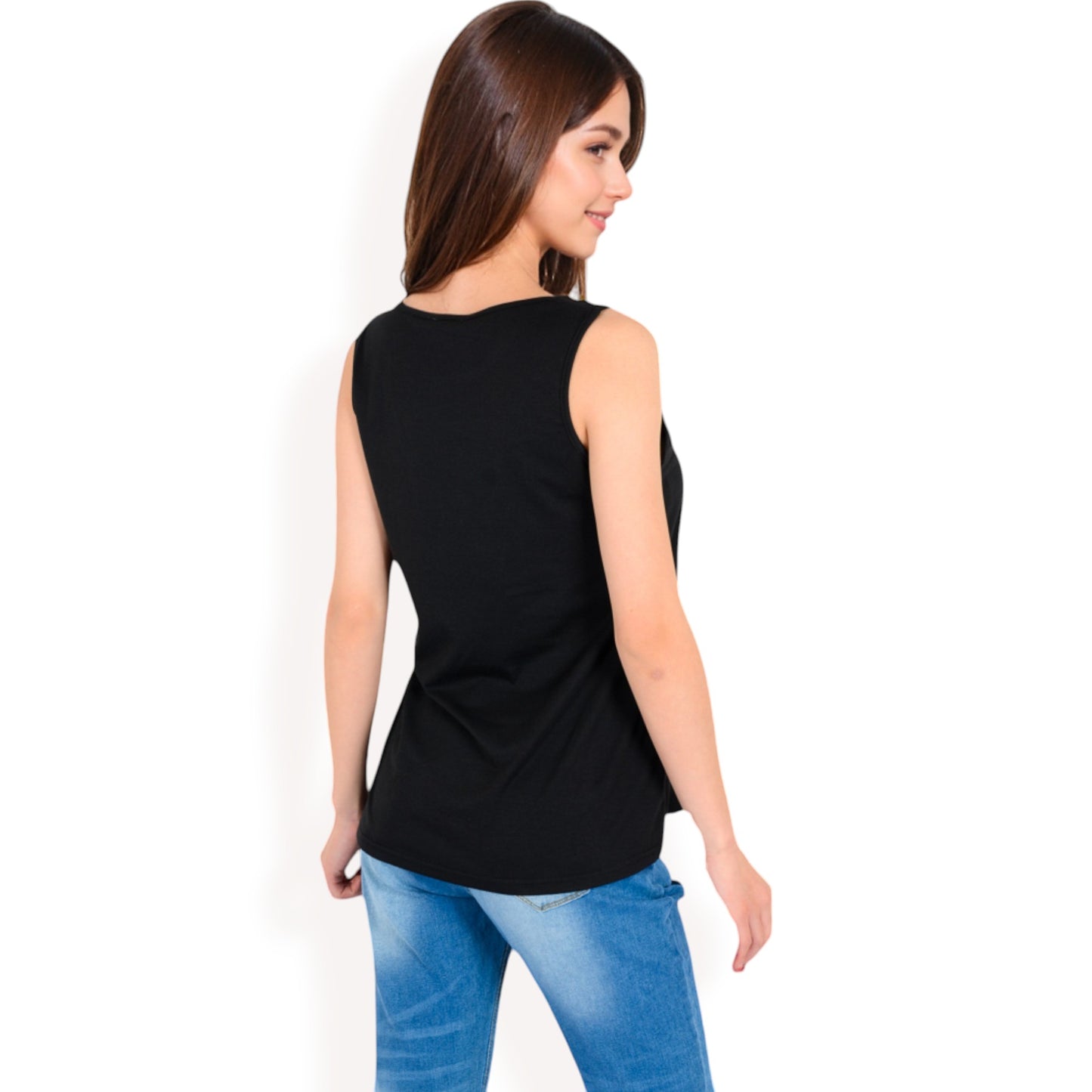 Anna-Kaci Women's Sleeveless Tank Top with Pintuck Pleat Details and Soft Stretch Fabric
