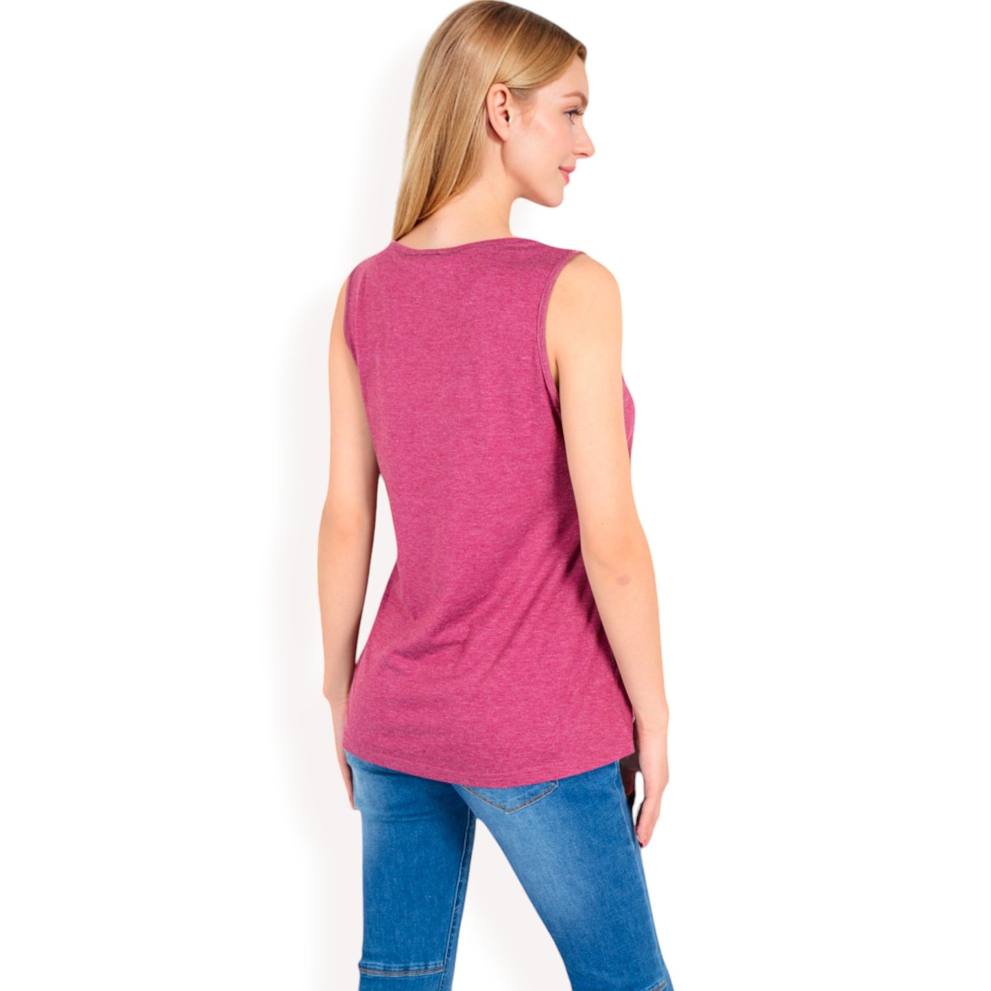 Anna-Kaci Women's Sleeveless Tank Top with Pintuck Pleat Details and Soft Stretch Fabric