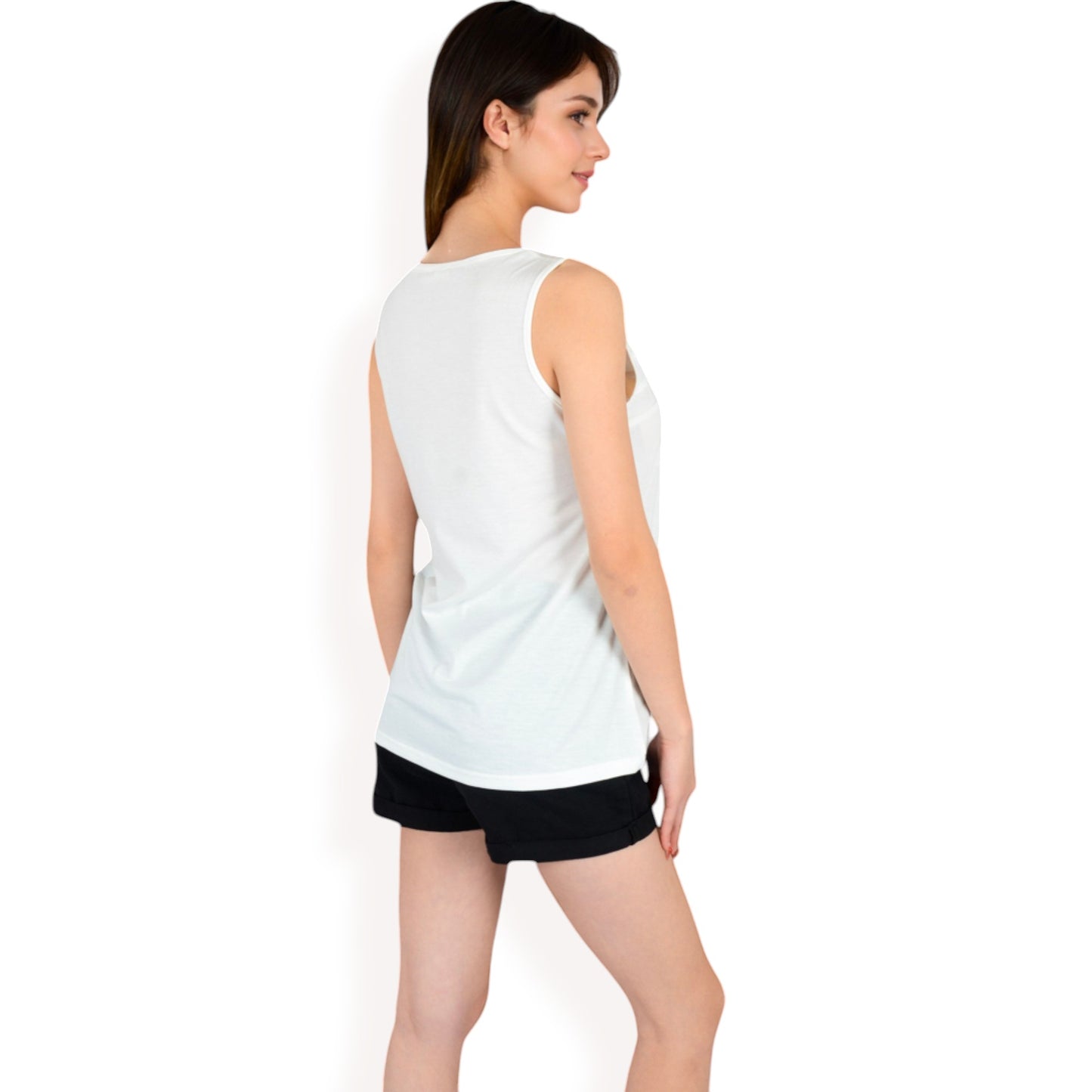 Anna-Kaci Women's Sleeveless Tank Top with Pintuck Pleat Details and Soft Stretch Fabric