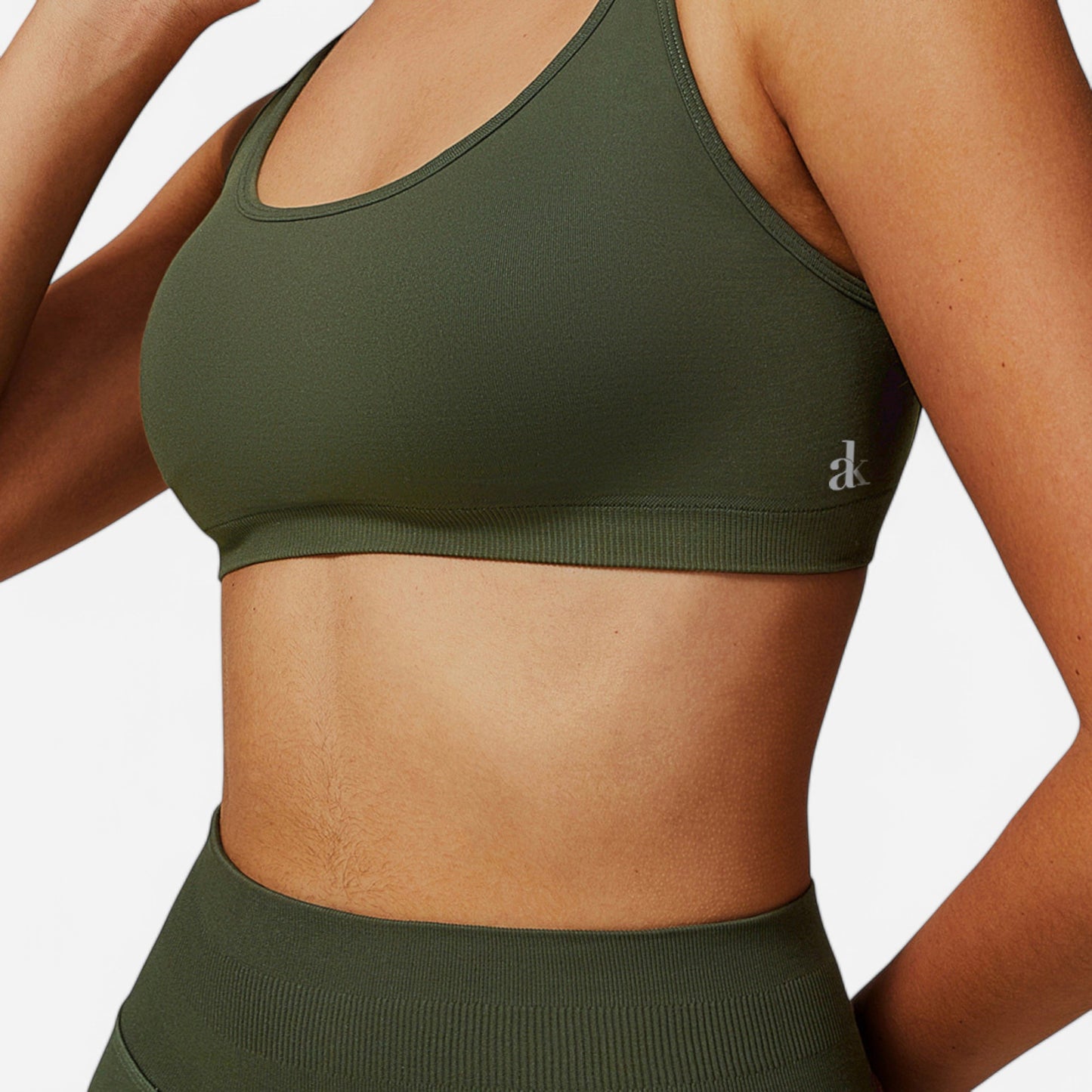Anna-Kaci Active Women's Seamless Sports Bra with Scoop Neck and Thin Fixed Straps