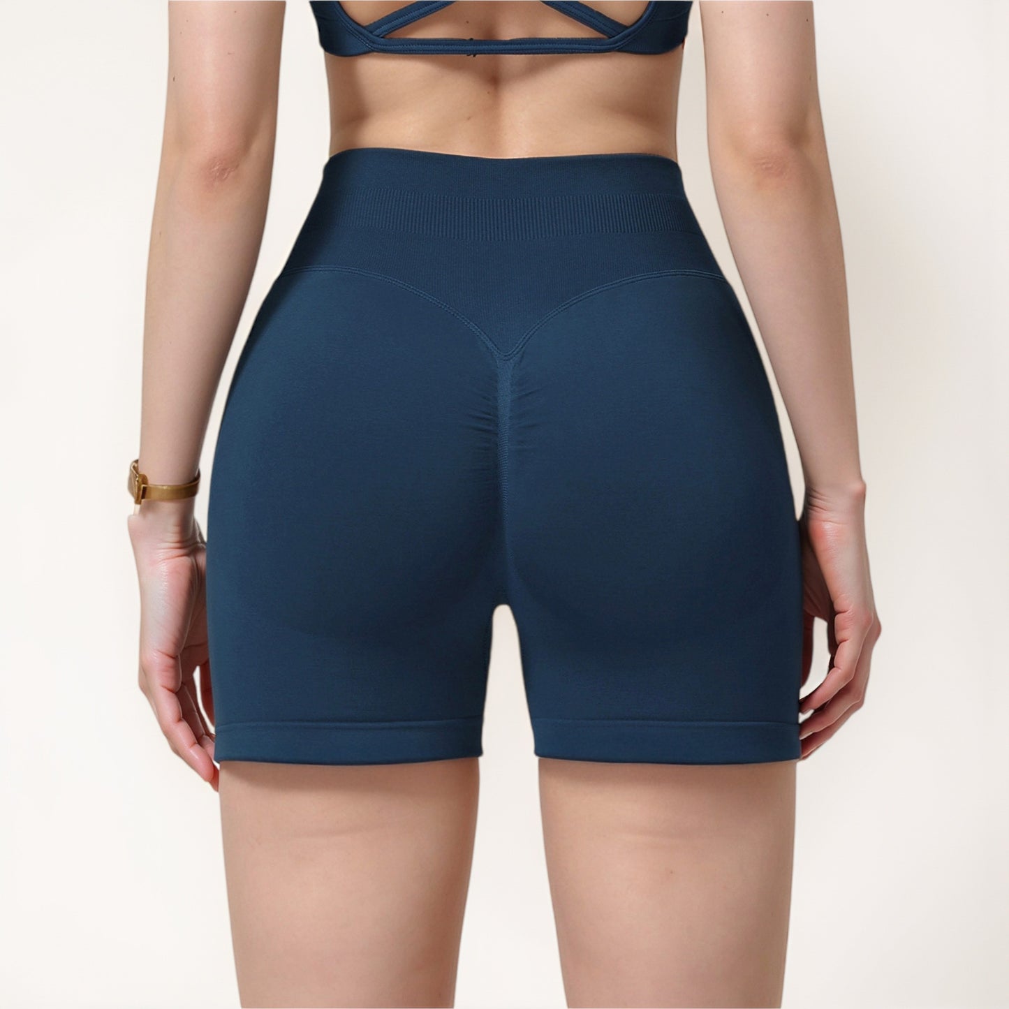 Anna-Kaci Active Women's High Waist Seamless Biker Shorts with Ribbed Waistband and Body-Hugging Fit