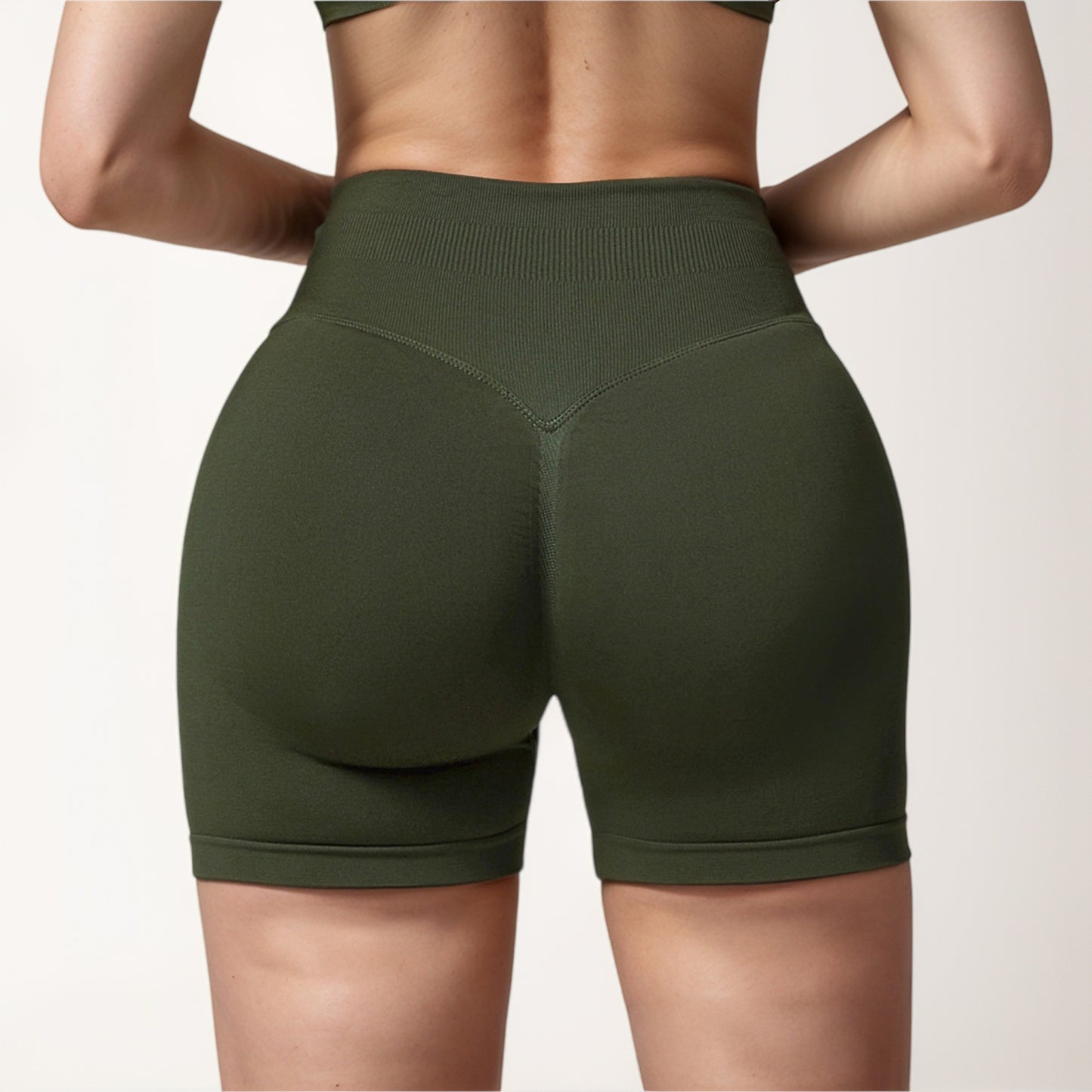 Anna-Kaci Active Women's High Waist Seamless Biker Shorts with Ribbed Waistband and Body-Hugging Fit