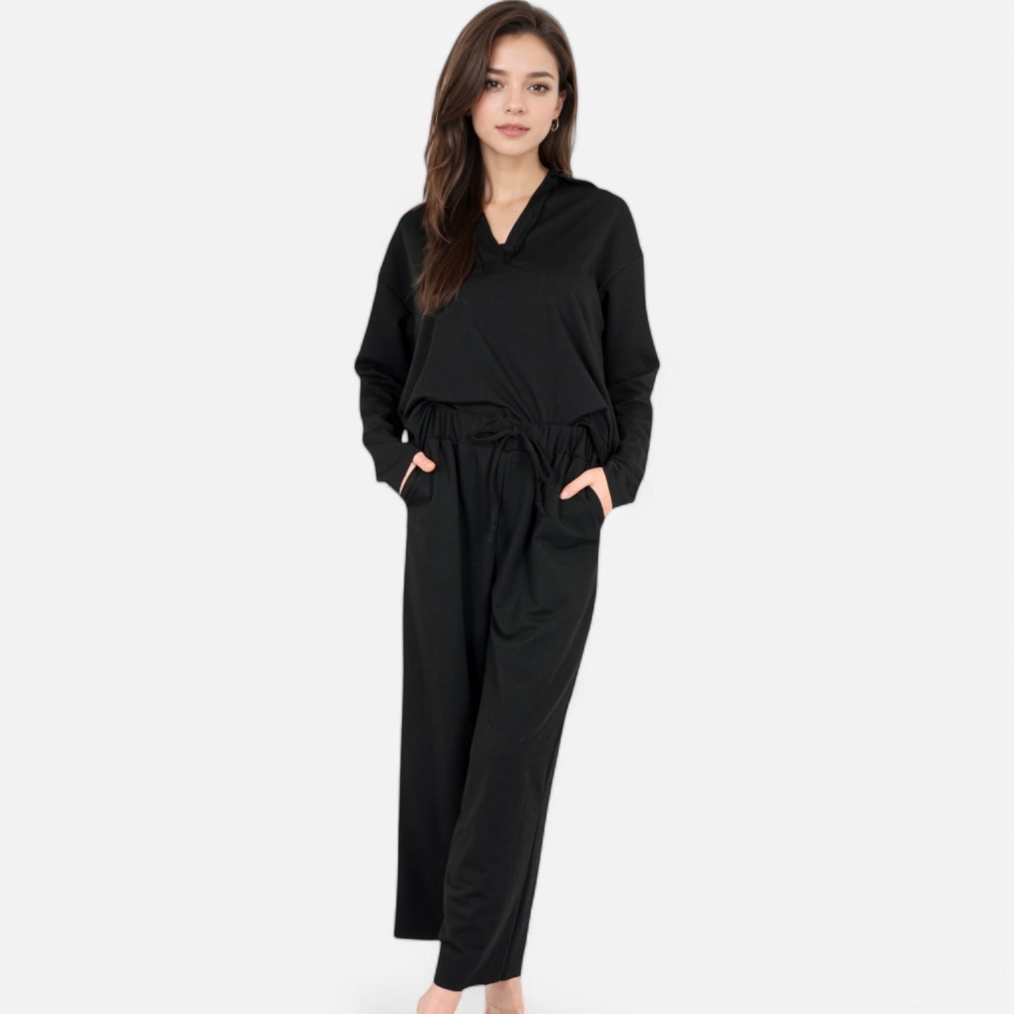 Anna-Kaci Women's Relaxed Fit Pullover and Wide Leg Lounge Pants Set