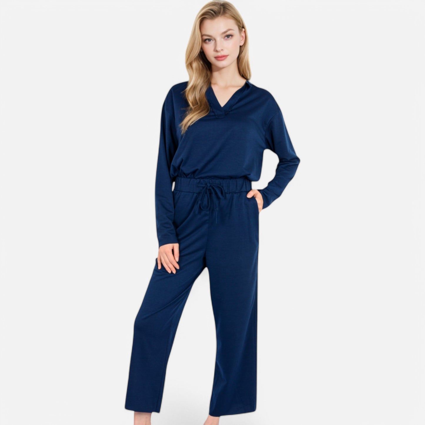 Anna-Kaci Women's Relaxed Fit Pullover and Wide Leg Lounge Pants Set