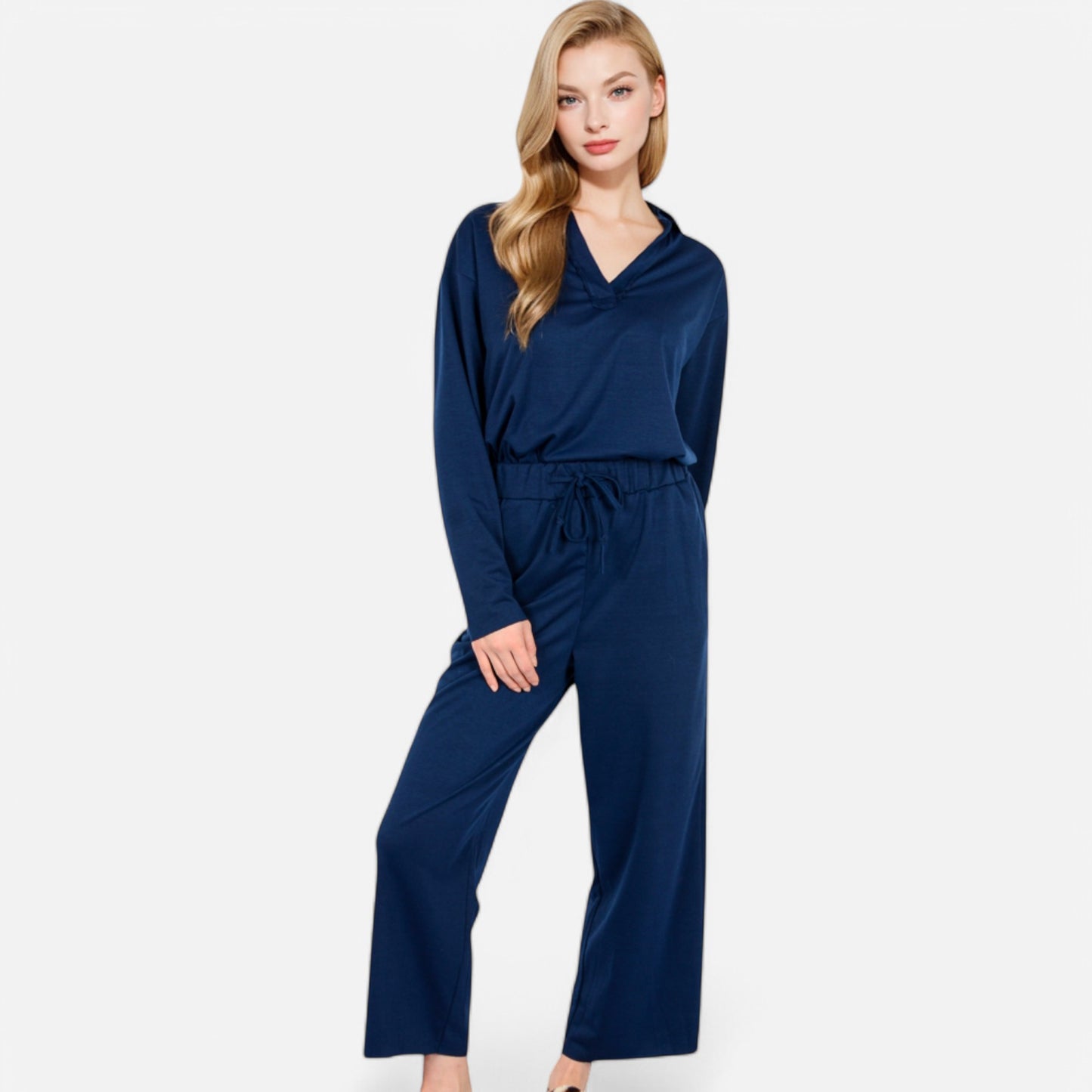 Anna-Kaci Women's Relaxed Fit Pullover and Wide Leg Lounge Pants Set