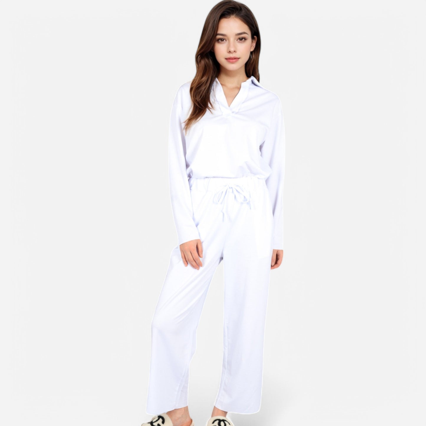 Anna-Kaci Women's Relaxed Fit Pullover and Wide Leg Lounge Pants Set