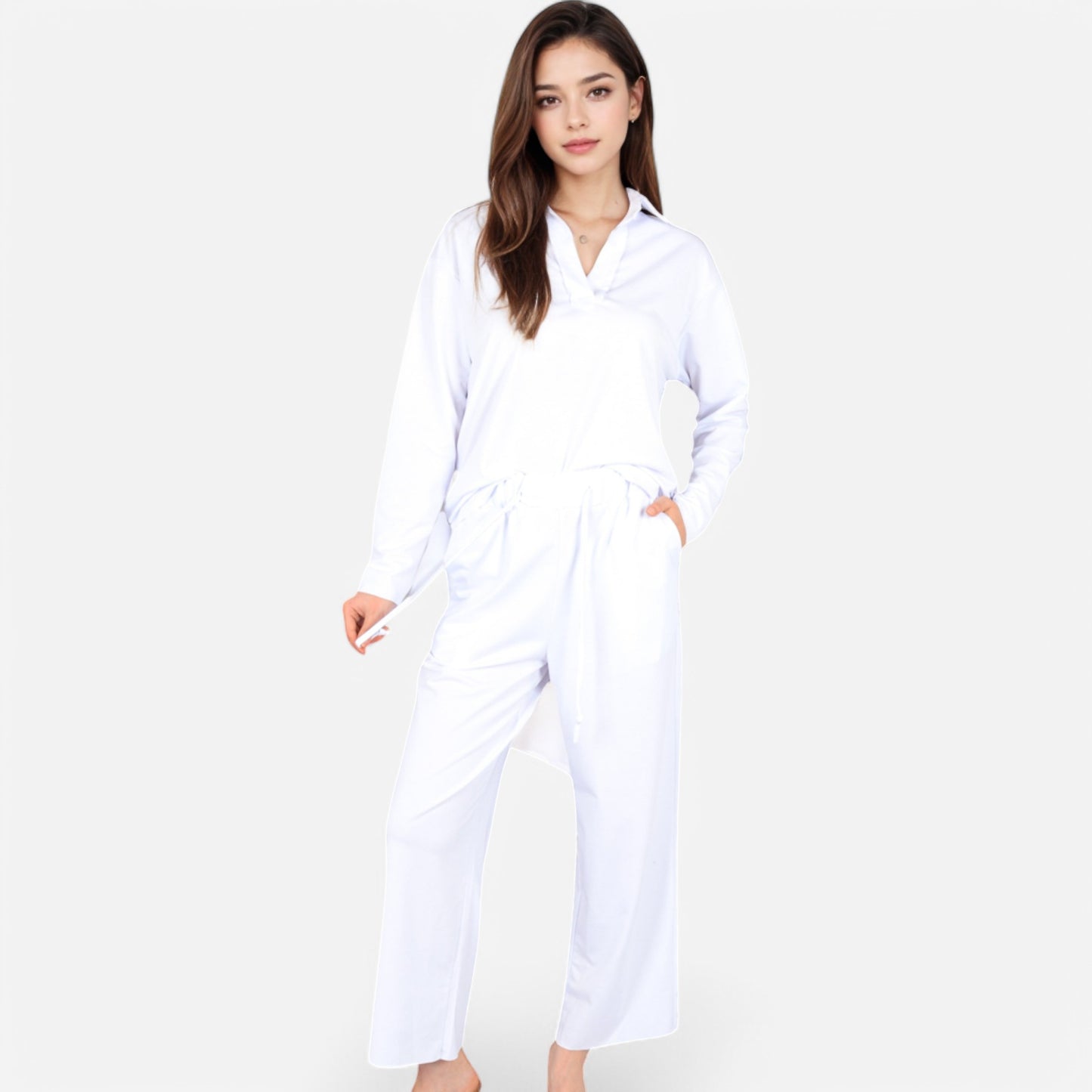 Anna-Kaci Women's Relaxed Fit Pullover and Wide Leg Lounge Pants Set
