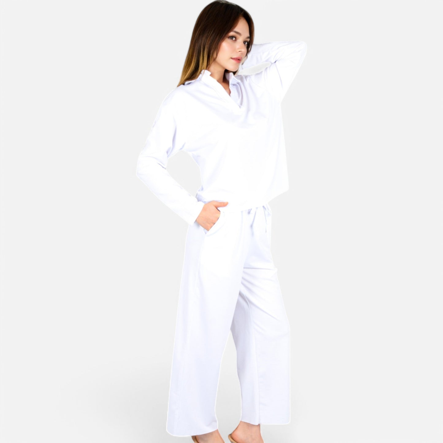 Anna-Kaci Women's Relaxed Fit Pullover and Wide Leg Lounge Pants Set