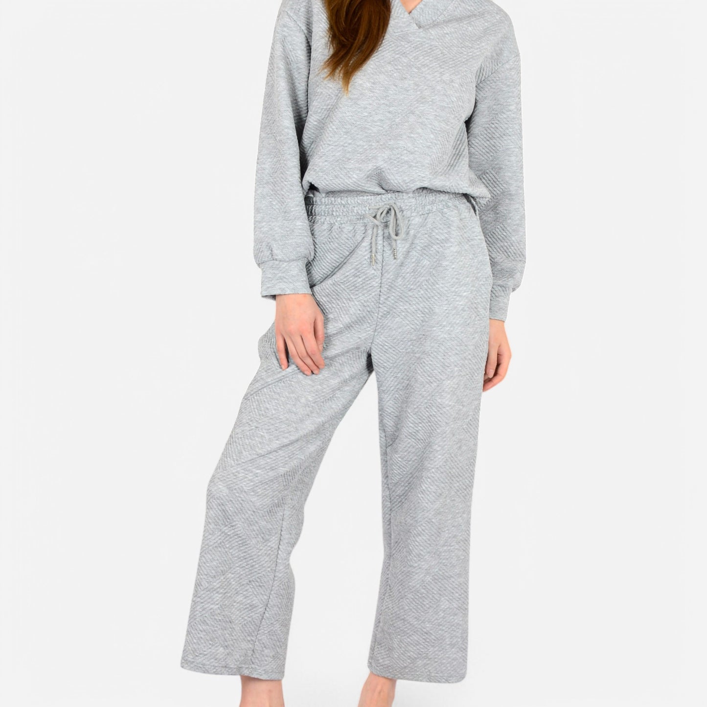 Anna-Kaci Women's Long Sleeve Pullover and Wide Leg Pants Lounge Set