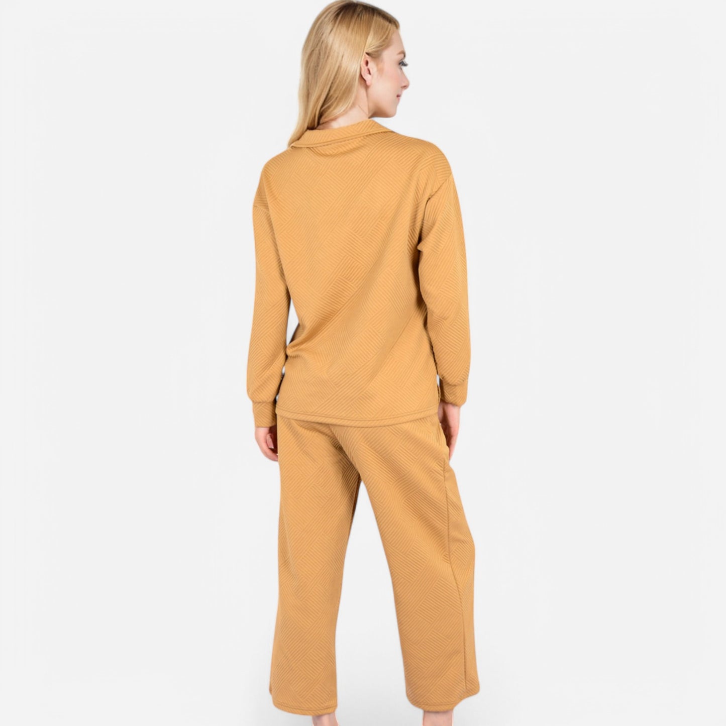 Anna-Kaci Women's Long Sleeve Pullover and Wide Leg Pants Lounge Set