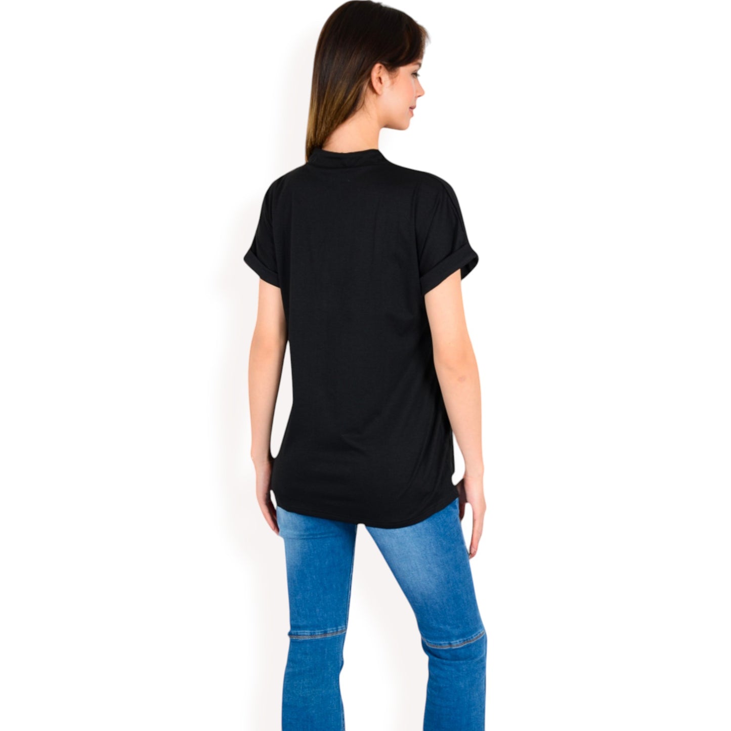 Anna-Kaci Women's Short Sleeve Button Front V-Neck Shirt