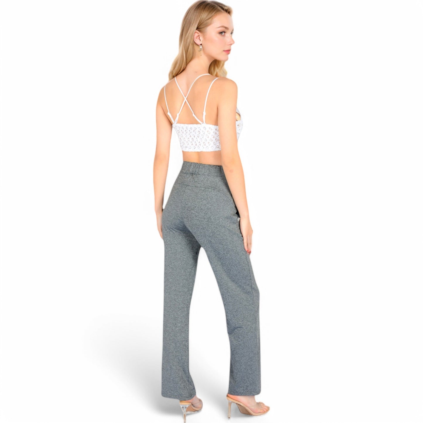 Anna-Kaci Women's High Waist Wide Leg Lounge Pants with Drawstring