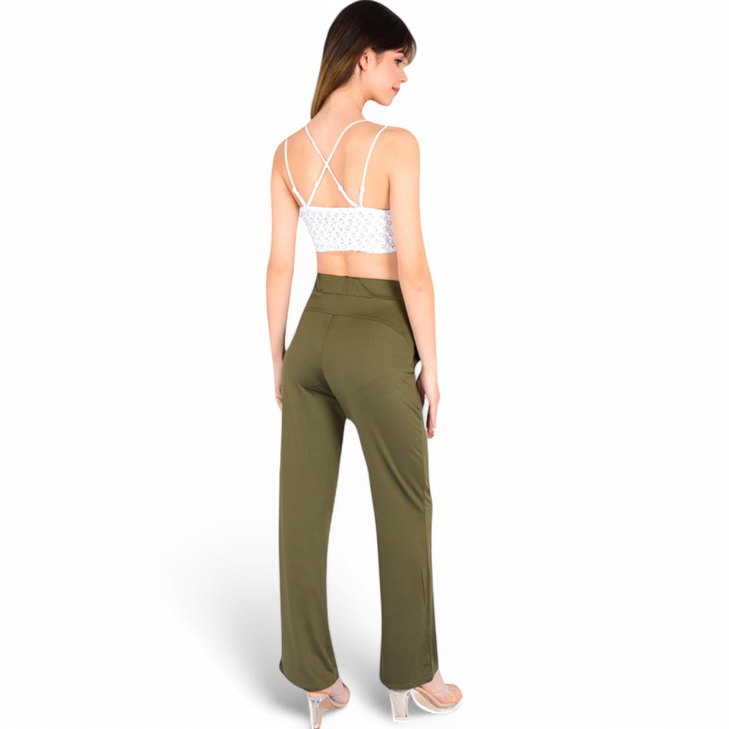 Anna-Kaci Women's High Waist Wide Leg Lounge Pants with Drawstring
