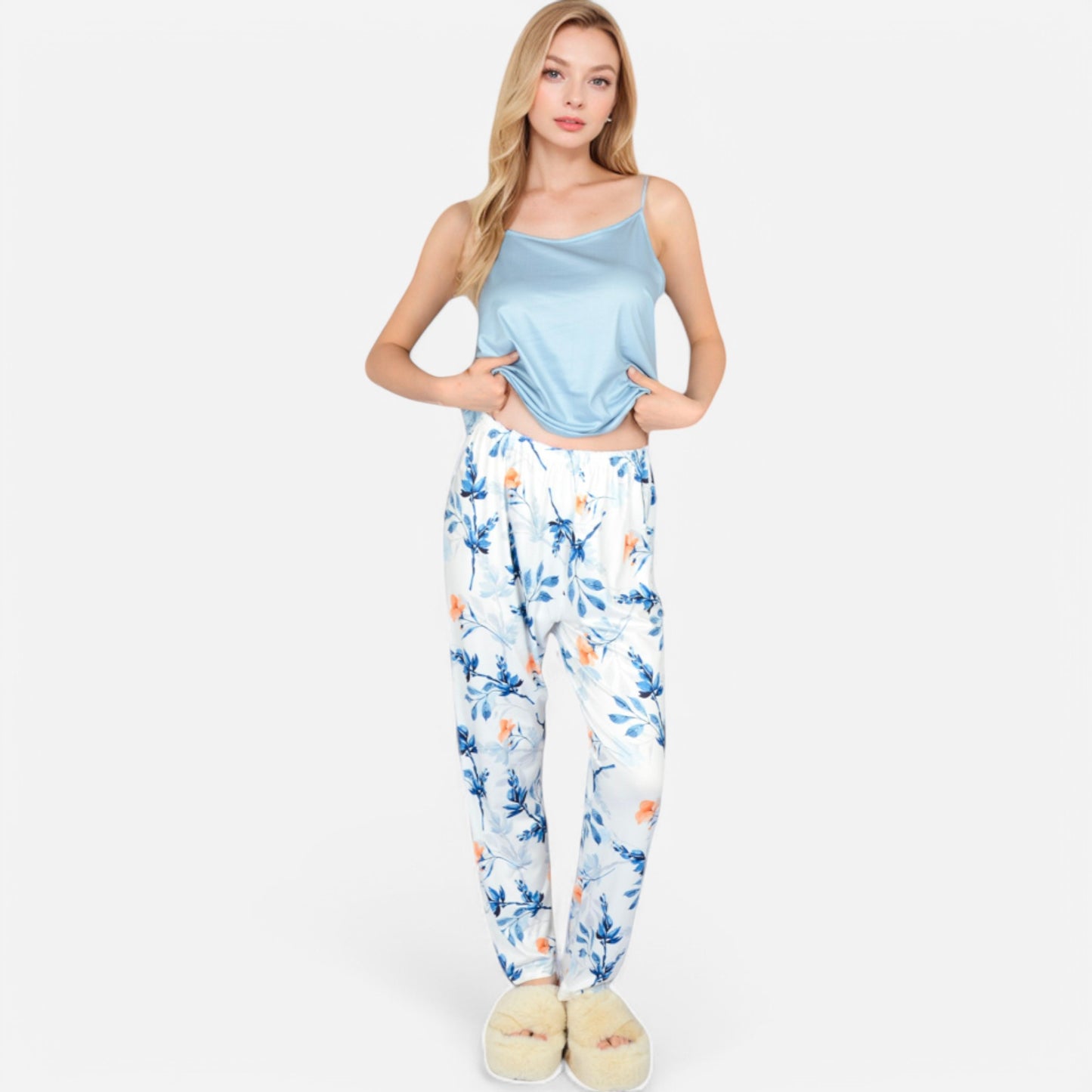 Anna-Kaci Lounge Women's Floral Print 3-Piece Pajama Set with Long Cardigan