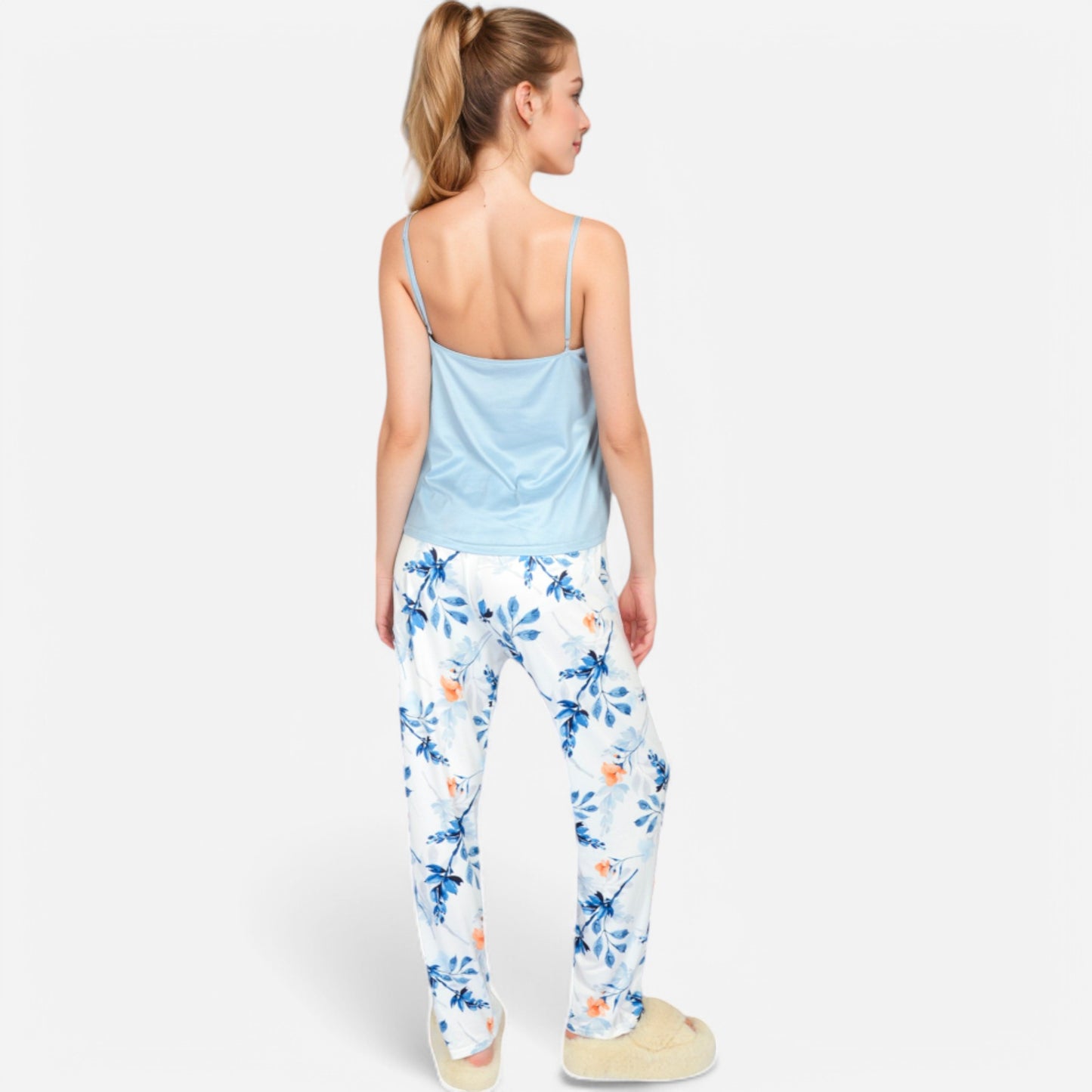 Anna-Kaci Lounge Women's Floral Print 3-Piece Pajama Set with Long Cardigan