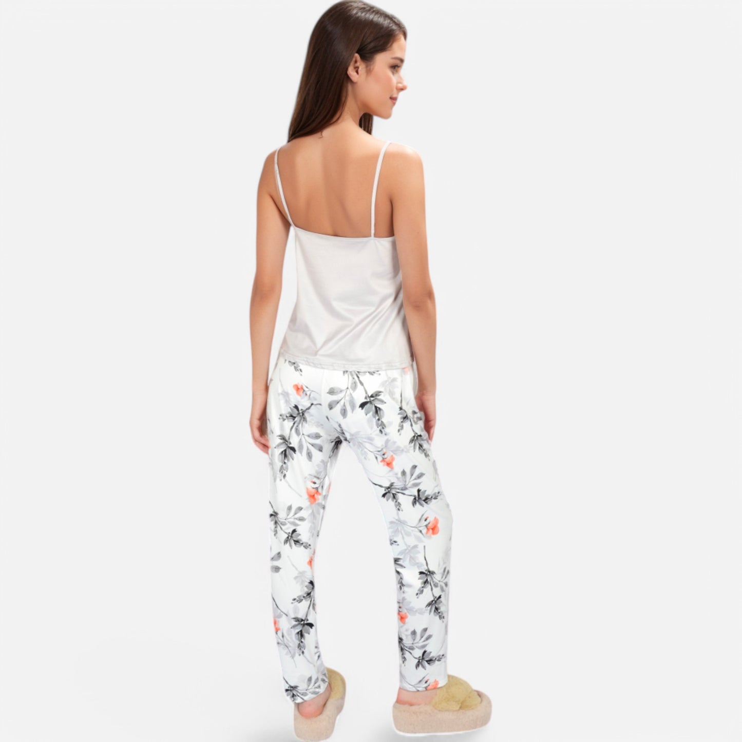 Anna-Kaci Lounge Women's Floral Print 3-Piece Pajama Set with Long Cardigan
