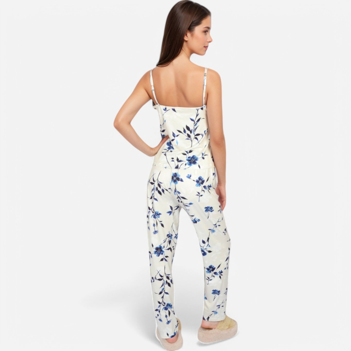 Anna-Kaci Lounge Women's Floral Print 3-Piece Pajama Set with Long Cardigan and Elastic Waist Pants