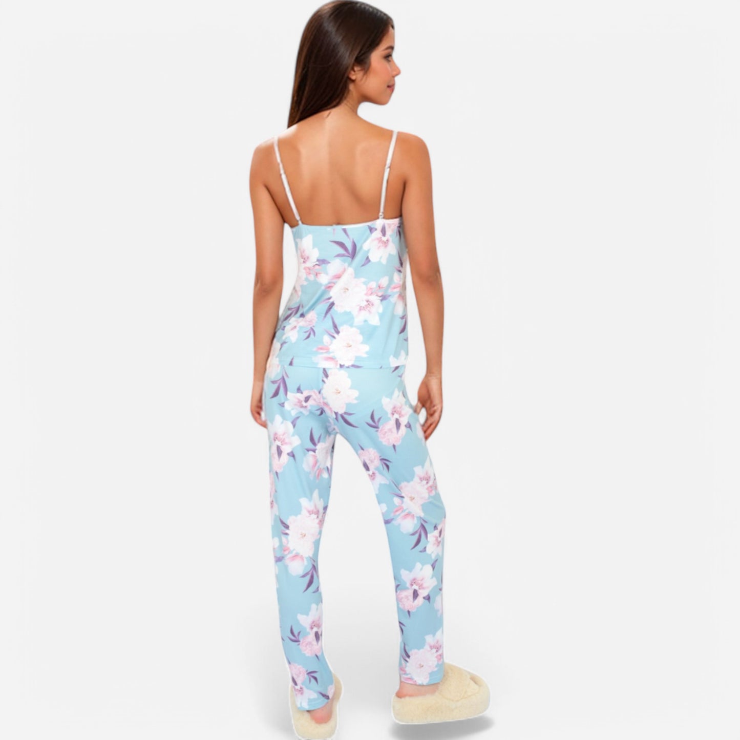 Anna-Kaci Lounge Women's Floral Print 3-Piece Pajama Set with Long Cardigan and Elastic Waist Pants