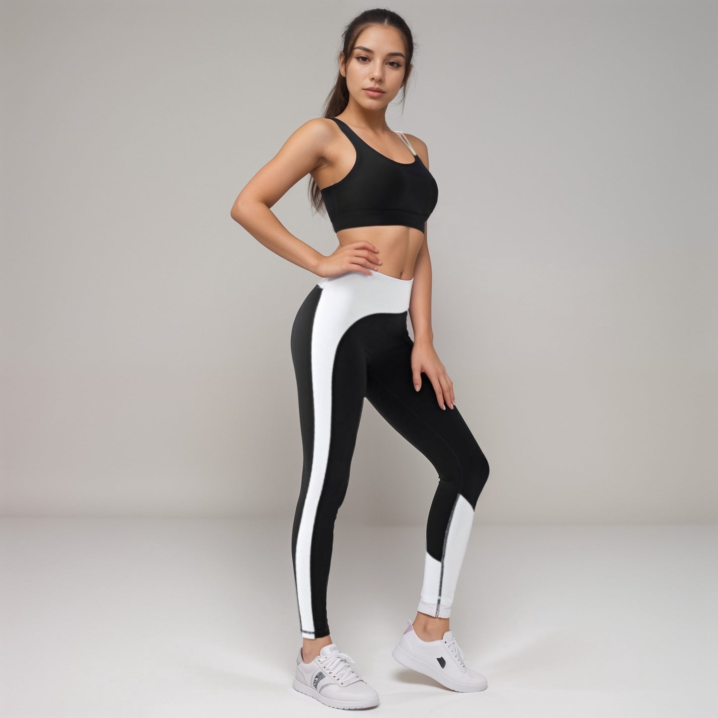 Anna-Kaci Women's Scoop Neck Sports Bra with Double Strap Design
