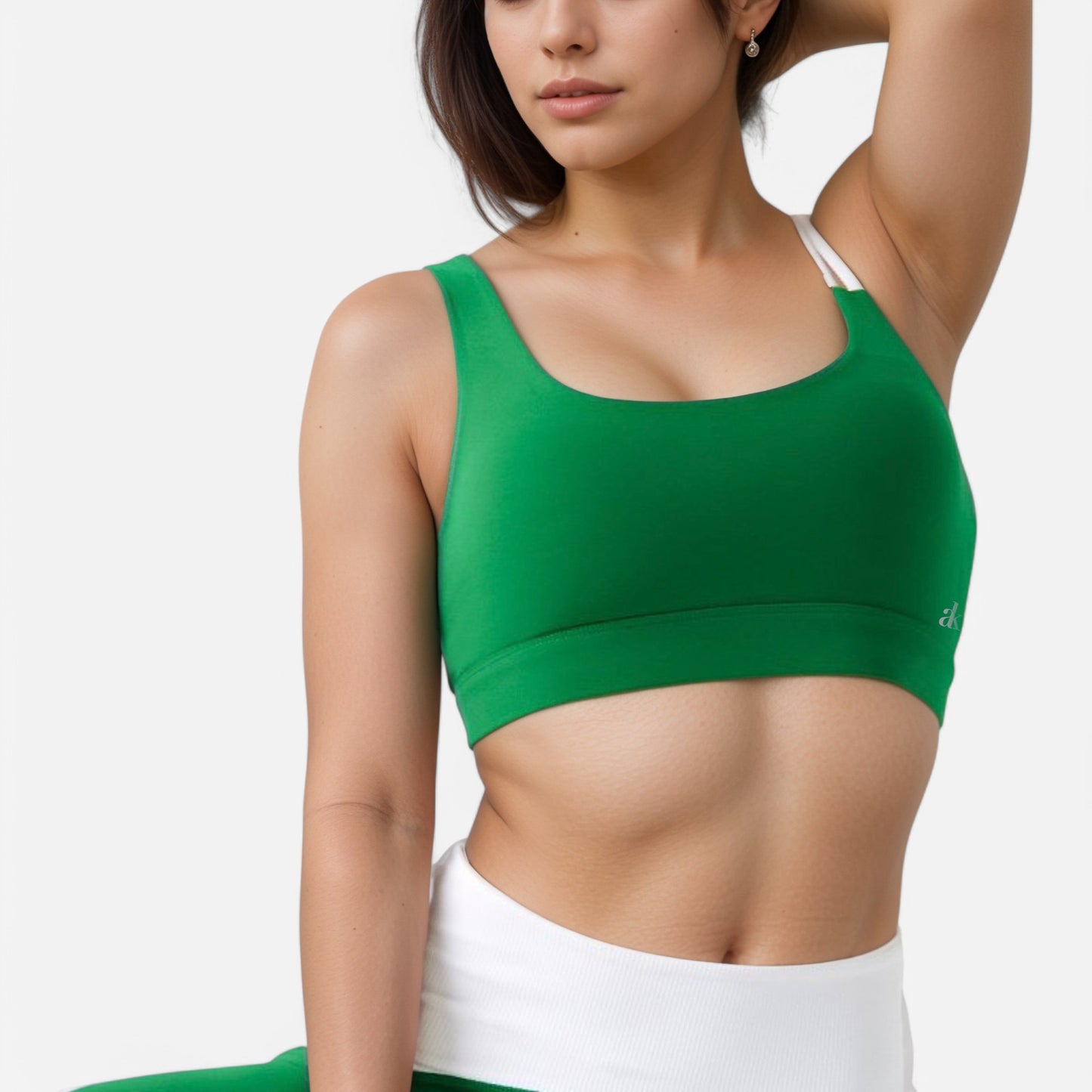 Anna-Kaci Women's Scoop Neck Sports Bra with Double Strap Design