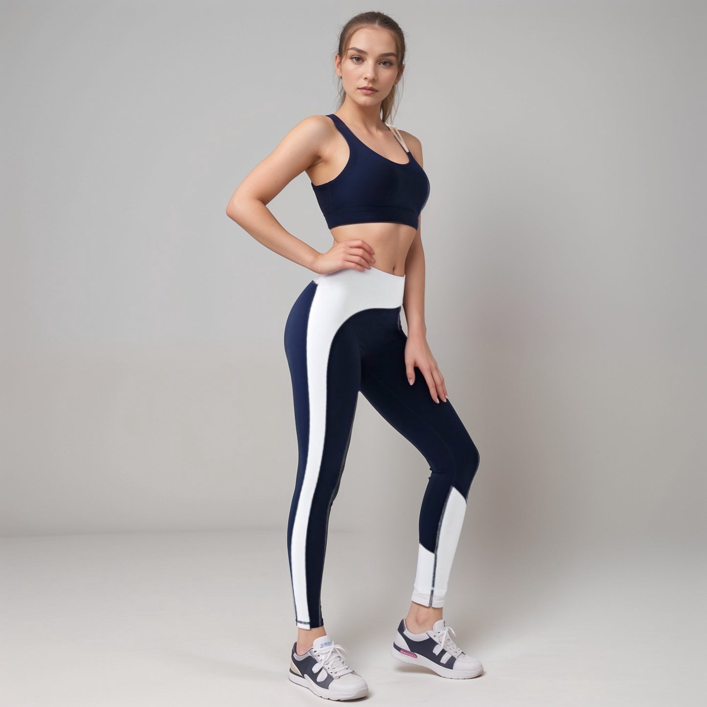 Anna-Kaci Women's Scoop Neck Sports Bra with Double Strap Design