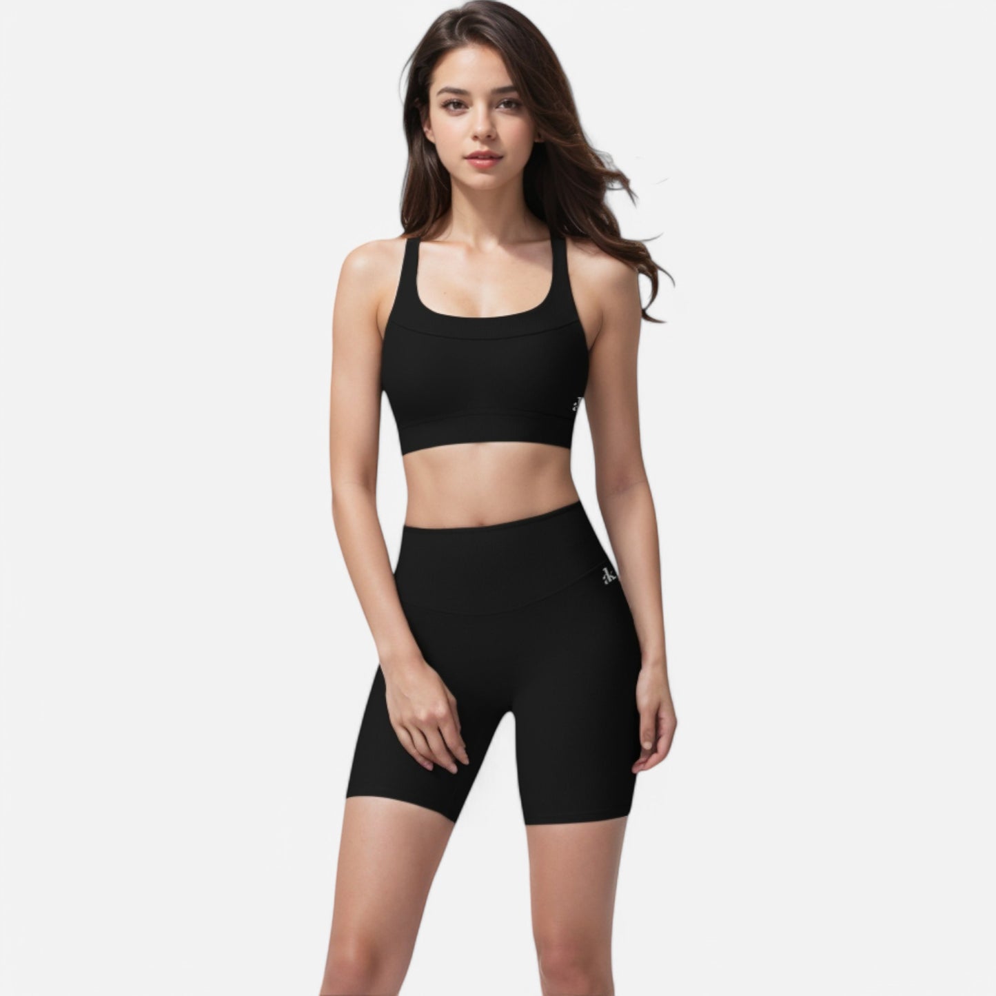 Anna-Kaci Women's Ribbed Scoop Neck Sports Bra with Wide Straps