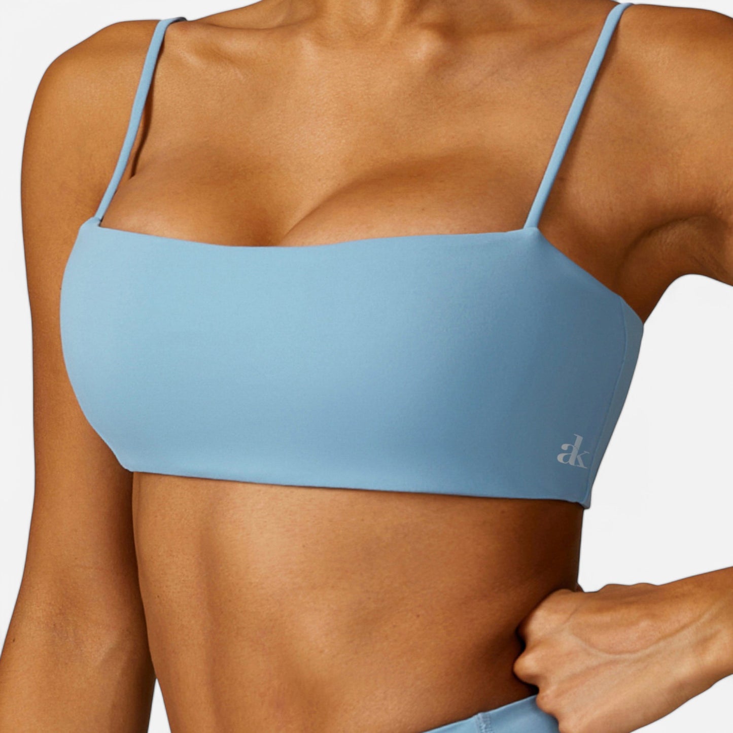 Anna-Kaci Women's Asymmetrical Neck Sports Bra with Thin Straps