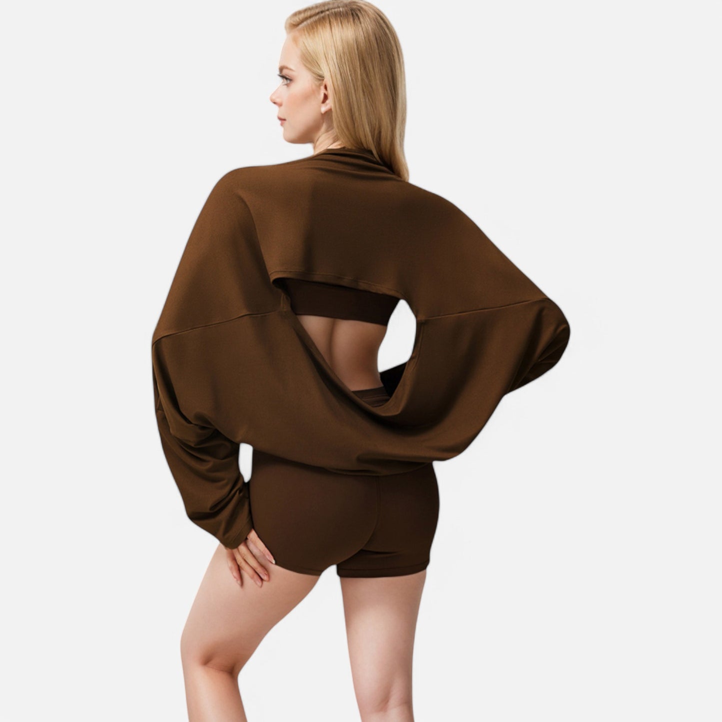 Anna-Kaci Women's Cropped Long Sleeve Pullover with Wide Boat Neck