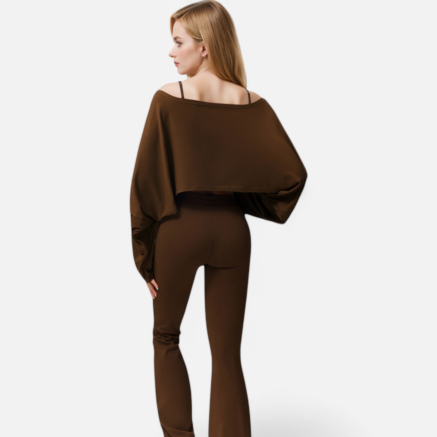 Anna-Kaci Women's Cropped Long Sleeve Pullover with Wide Boat Neck